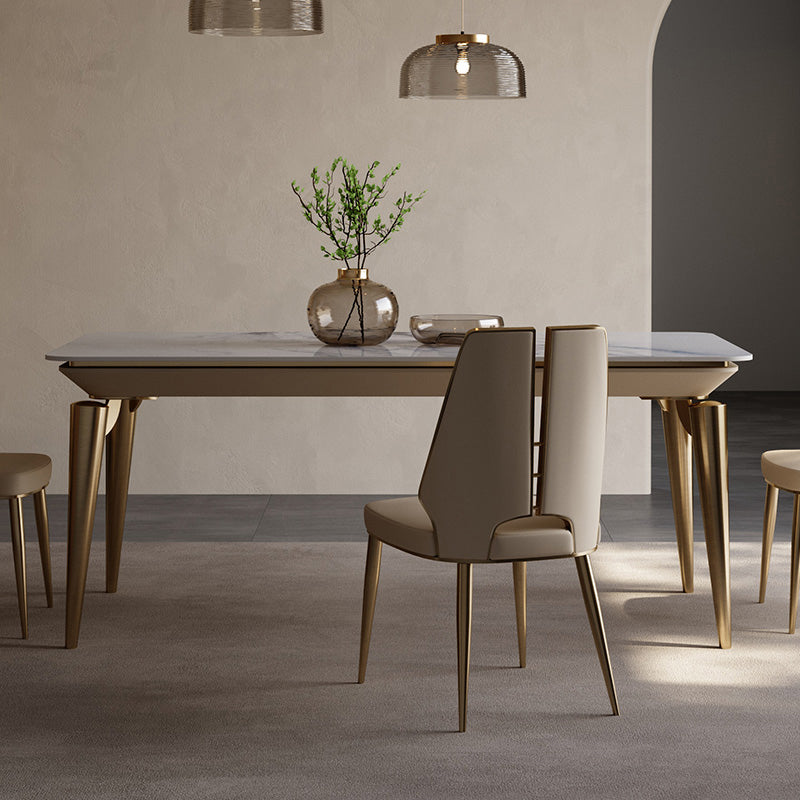 Designer Style Sintered Stone Dining Set Rectangle 1/4/7 Pieces Dining Table with Chairs