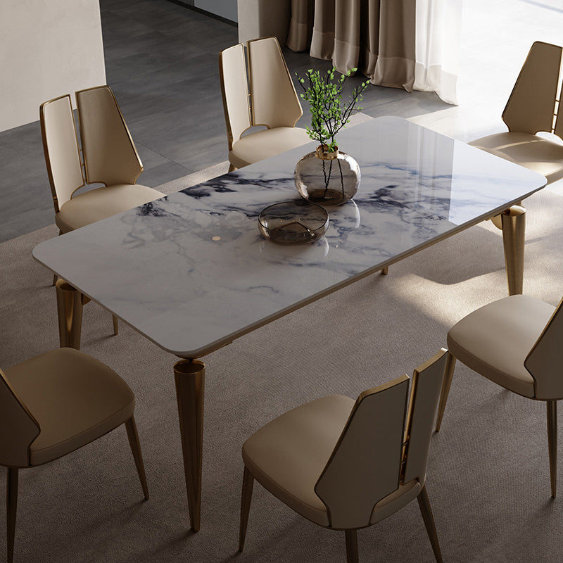 Designer Style Sintered Stone Dining Set Rectangle 1/4/7 Pieces Dining Table with Chairs