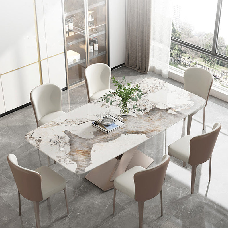 Nordic Sintered Stone Dining Set 1/4/5/7 Pieces Rectangle Dining Table with Chairs