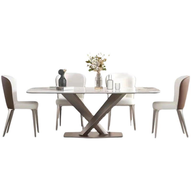 Nordic Sintered Stone Dining Set 1/4/5/7 Pieces Rectangle Dining Table with Chairs