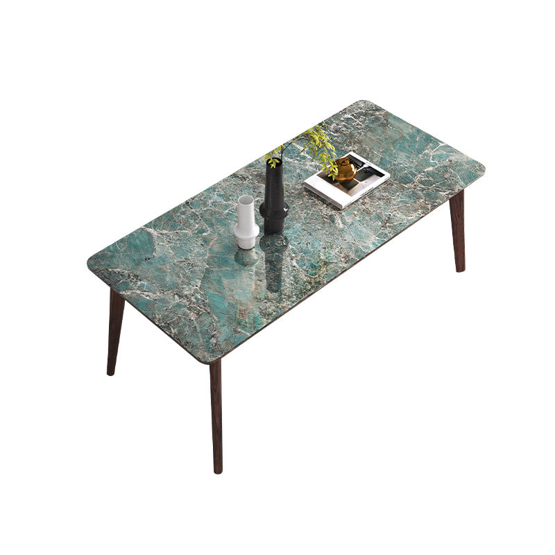 Modern Sintered Stone Top Dining Set 1/4/5/7 Pieces Walnut Dining Table with Chairs