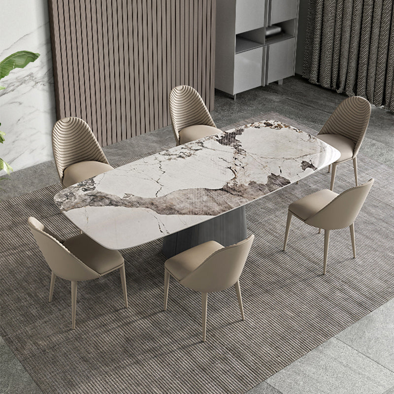 Scandinavian Style Sintered Stone Dining Table Set 1/4/5/7 Pieces Dining Set for Home Use