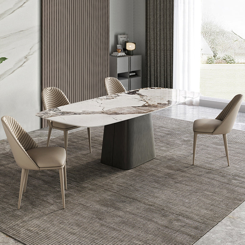Scandinavian Style Sintered Stone Dining Table Set 1/4/5/7 Pieces Dining Set for Home Use