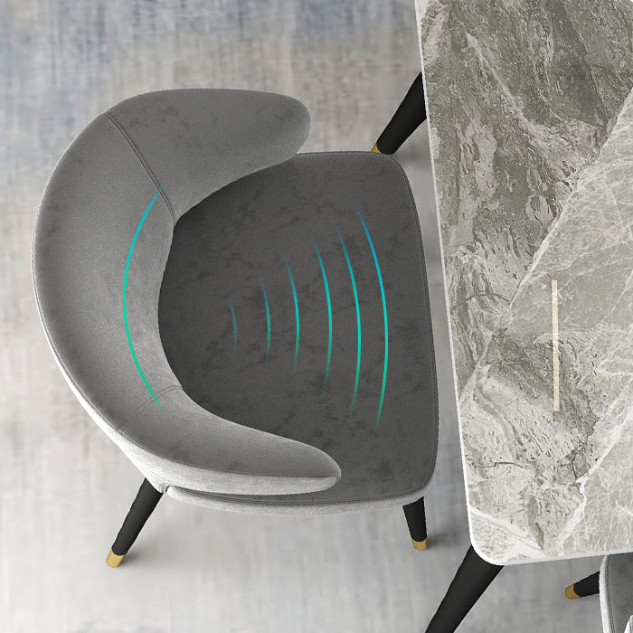 Glam Gray Sintered Stone Dining Table Set 1/4/5/7 Pieces Dining Set