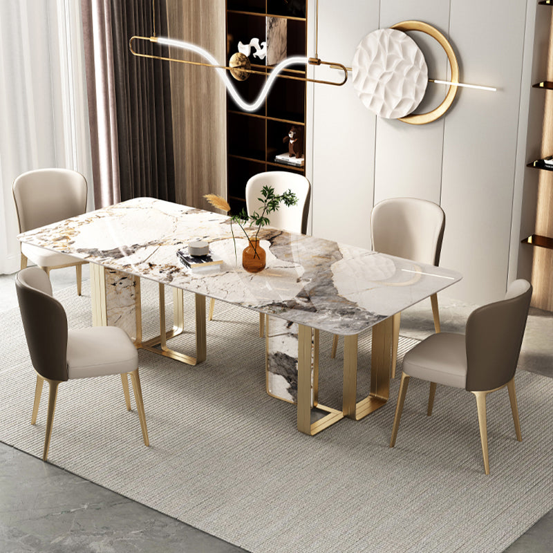 Glam Style Sintered Stone Dining Set 1/2/3/5/6 Pieces Dining Set for Dining Areas