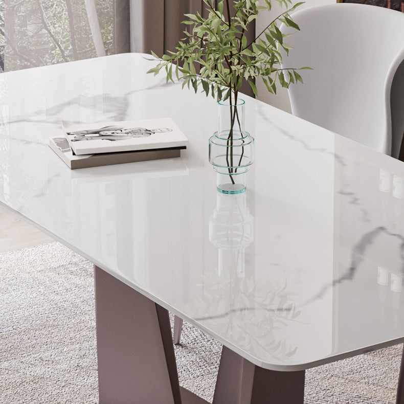 Modern Style Rectangle Sintered Stone Dining Table Set 1/4/5/7 Pieces Dining Set