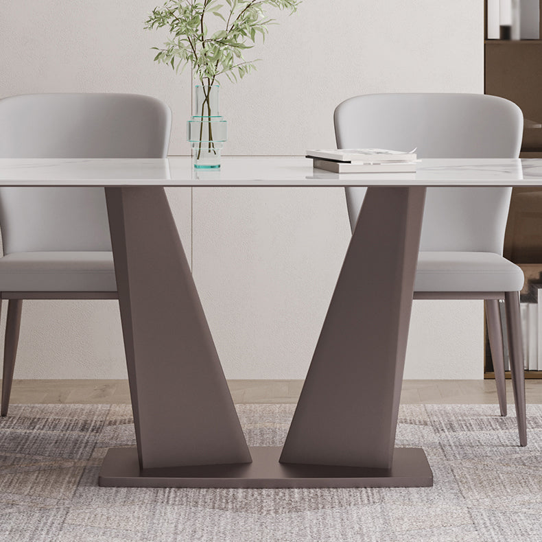 Modern Style Rectangle Sintered Stone Dining Table Set 1/4/5/7 Pieces Dining Set