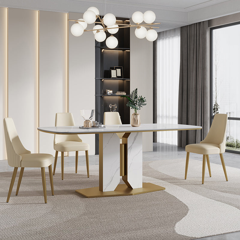 Nordic Sintered Stone Top Dining Set 1/4/5/7 Pieces Rectangle Dining Table with Chairs
