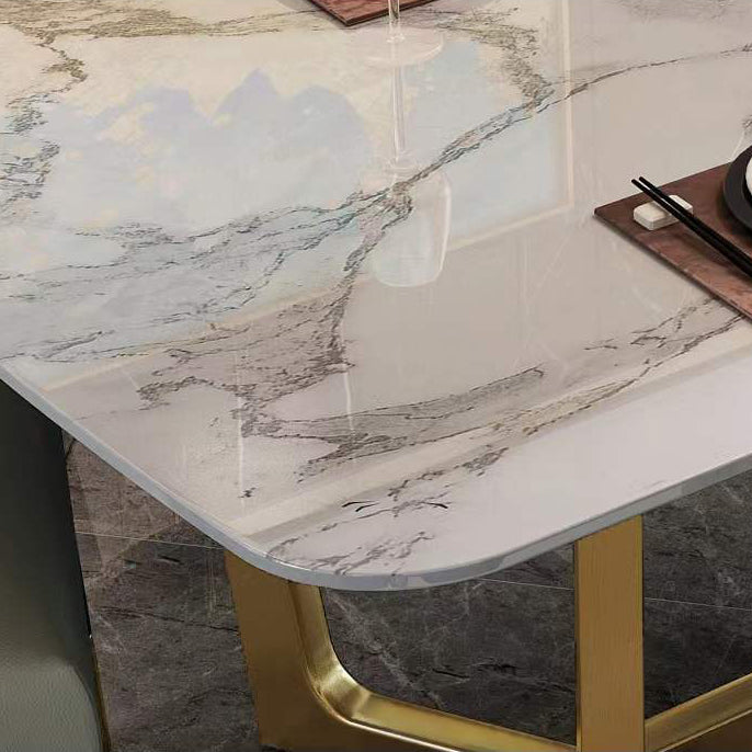 Contemporary Sintered Stone Dining Table Set 1/4/5/6/7 Pieces Dining Set for Home
