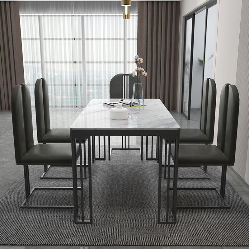 Modern 1/2/6/7 Pieces Dinette Set with White Sintered Stone Top Rectangle Dining Table Set