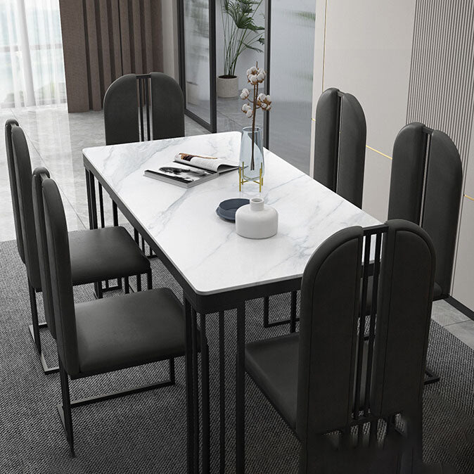 Modern 1/2/6/7 Pieces Dinette Set with White Sintered Stone Top Rectangle Dining Table Set