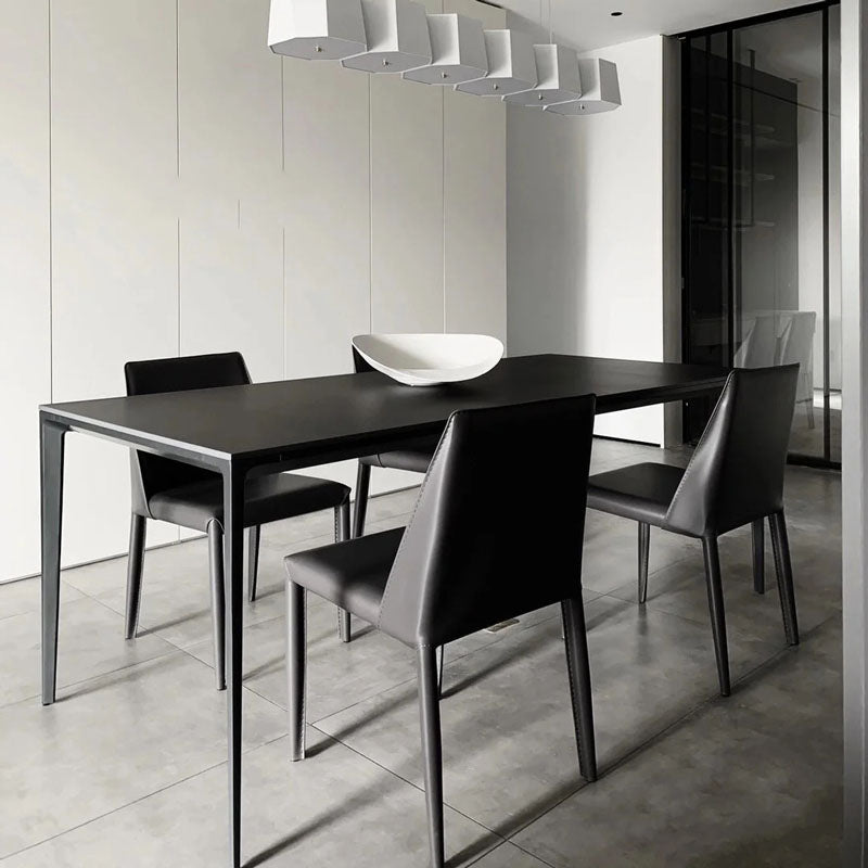 Modern 1/4/5/7 Pieces Black Dinette Set with Sintered Stone Top Rectangle Dining Table Set