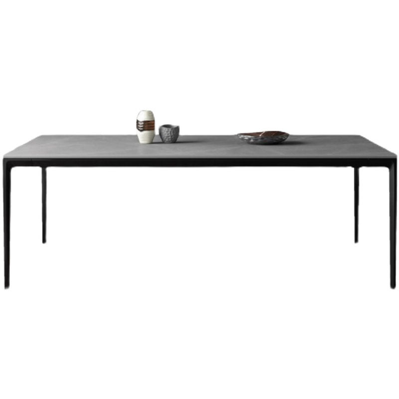 Modern 1/4/5/7 Pieces Black Dinette Set with Sintered Stone Top Rectangle Dining Table Set