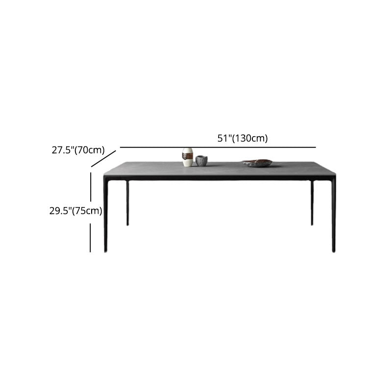 Modern 1/4/5/7 Pieces Black Dinette Set with Sintered Stone Top Rectangle Dining Table Set