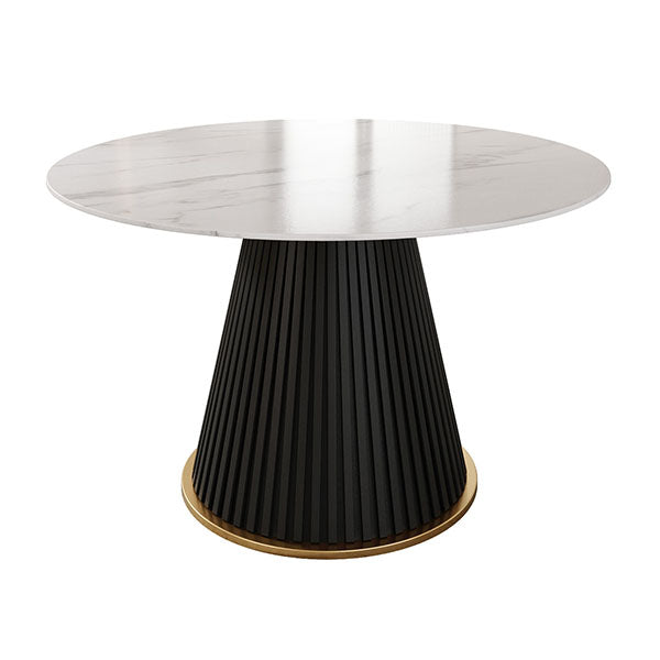 Glam 1/5 Pieces Dining Set Round Stone Dining Table for Kitchen Dining Room