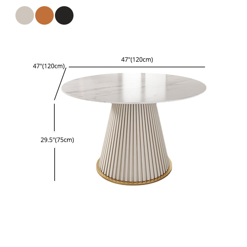 Glam 1/5 Pieces Dining Set Round Stone Dining Table for Kitchen Dining Room