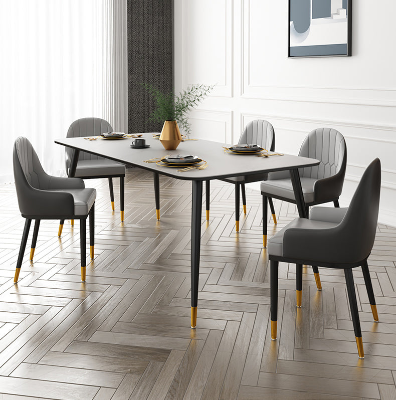 Sintered Stone Dining Table Traditional Luxury 4 Legs Dining Table