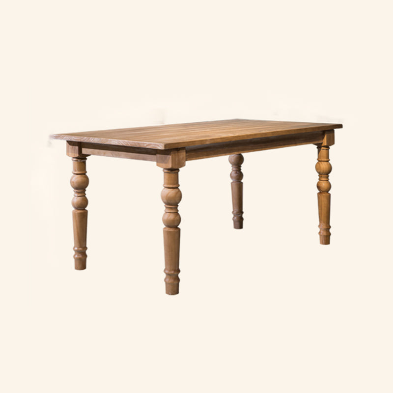 Medieval Modern Dining Table for Restaurant Rectangle Pine Wood Table with 4 Legs