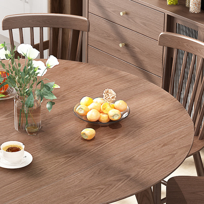 Solid Wood Dining Table Modern Brown 4 Legs Dining Table for Home Use