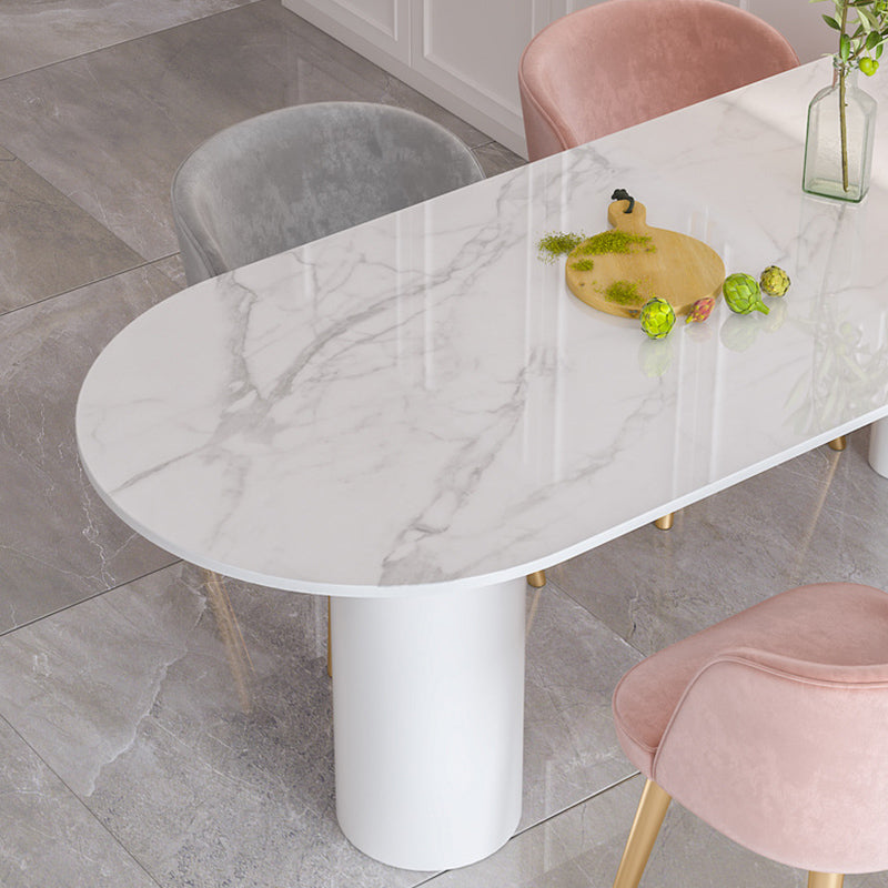 Free Form Sintered Stone Top Table for Restaurant Luxury White Table with 3 Legs