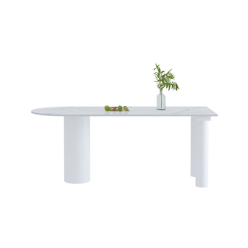 Free Form Sintered Stone Top Table for Restaurant Luxury White Table with 3 Legs