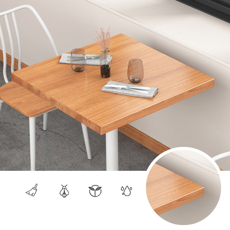 Square Wooden Dining Table Industrial Pedestal Dining Table for Restaurant