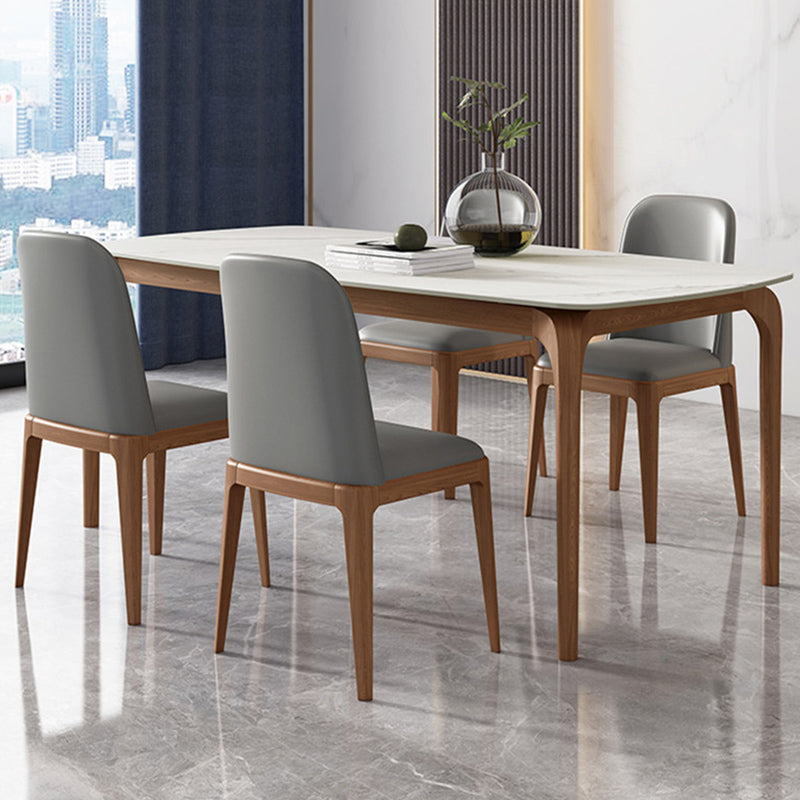 Rectangle Dining Table Sintered Stone Table Retro Modern with 4 Legs