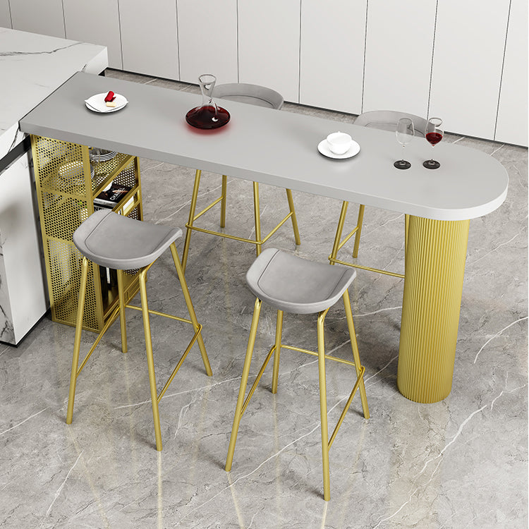 Metal Contemporary Freeform Dining Table Pine Wood Top Table