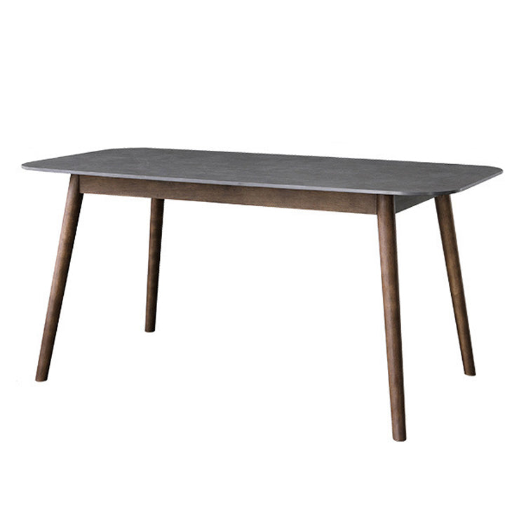 Rectangle Stone Top Dining Table Mid-Century Modern Dining Table with 4 Legs