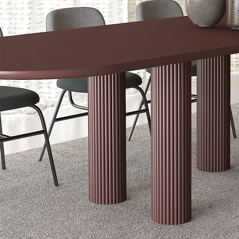 Modern Oval Dining Table Tripod Base Kitchen Dining Table with Solid Wood