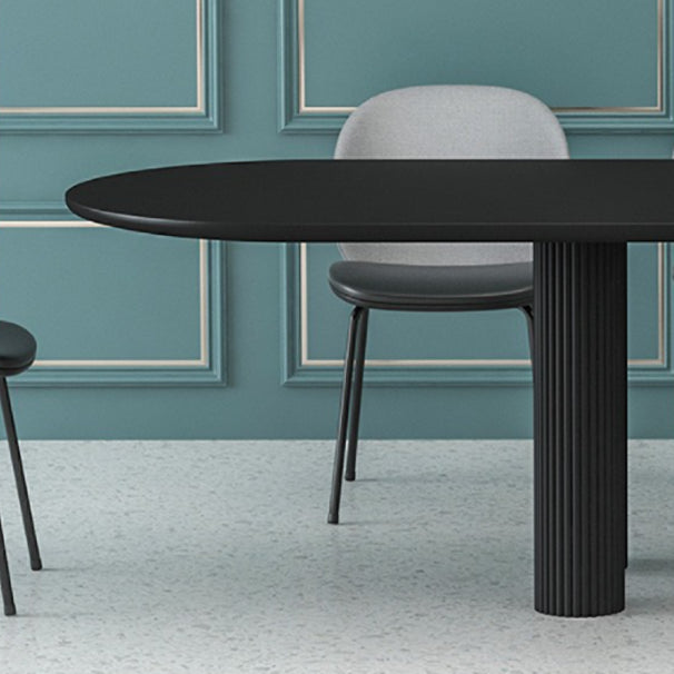 Modern Oval Dining Table Tripod Base Kitchen Dining Table with Solid Wood
