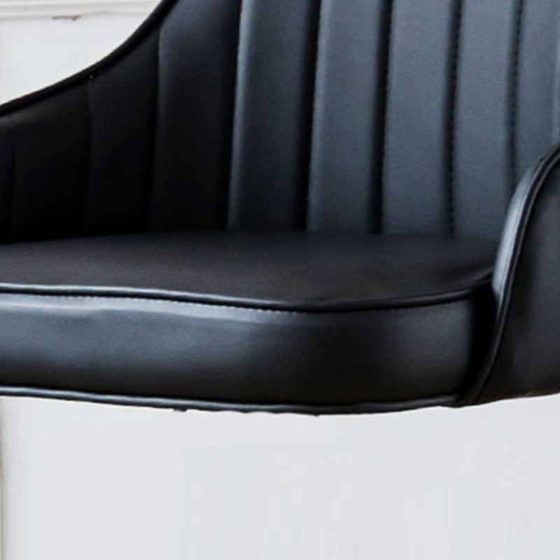 Contemporary Metal Bar and Counter Stool Low Back Stool with Pedestal Base