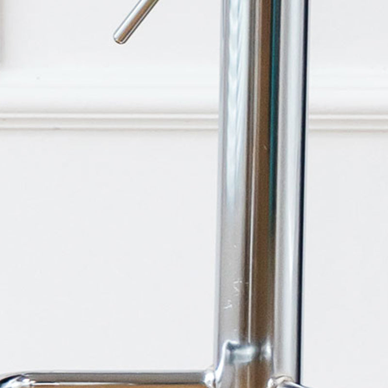 Contemporary Metal Bar and Counter Stool Low Back Stool with Pedestal Base