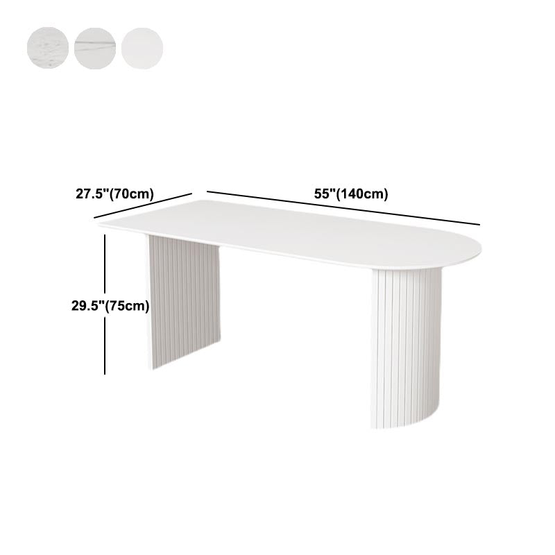 Modern Stone Top Dinette Table Metal Base Dining Table for Living Room
