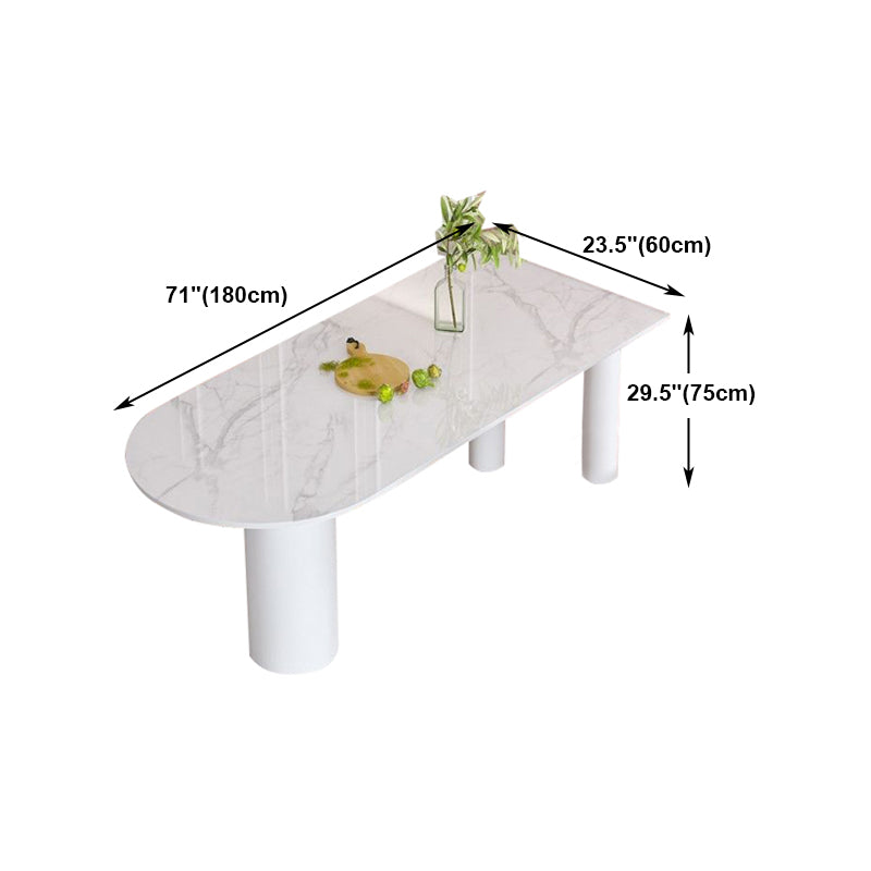 White Stone Top Dinner Room Kitchen Table Modern Metal Base Dinner Table