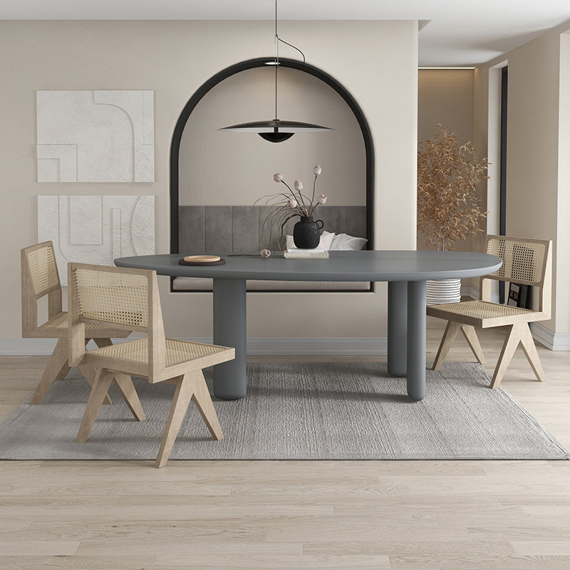 Oval Tripod Base Dining Table Solid Wood Modern Kitchen Dinner Dining Room Table
