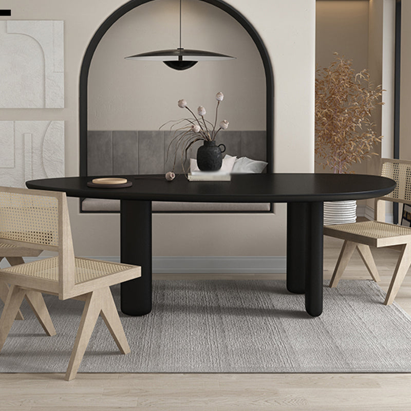 Oval Tripod Base Dining Table Solid Wood Modern Kitchen Dinner Dining Room Table