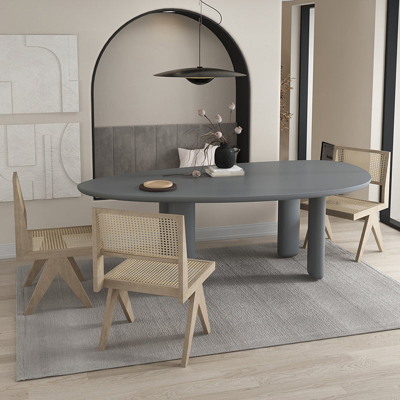 Oval Tripod Base Dining Table Solid Wood Modern Kitchen Dinner Dining Room Table