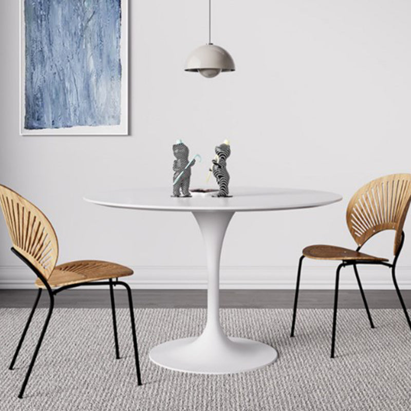 Simple Round Stone Top Dining Table Metal Base Dining Table for Living Room