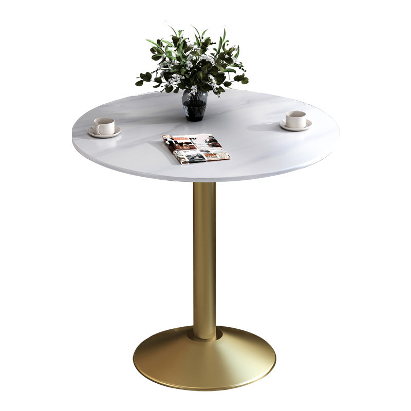 Glam Style Dining Table Round Stone Top Dinner Table Kitchen Home