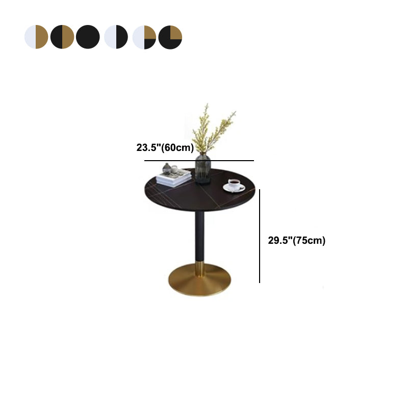 Glam Style Dining Table Round Stone Top Dinner Table Kitchen Home