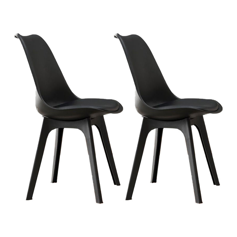 Nordic Style Armless Chair Plastic Upholstered Side Chair (Set of 2/4)
