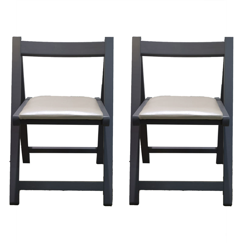 Nordic Style Wood Chair Open Back Dining Side Chair for Dining Room in Gray