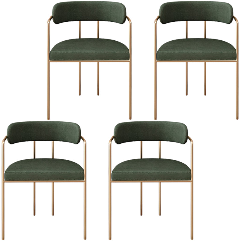 Glam Metal Arm Chair Open Back Dining Side Chair with Upholstered 20"x20.4"x31"