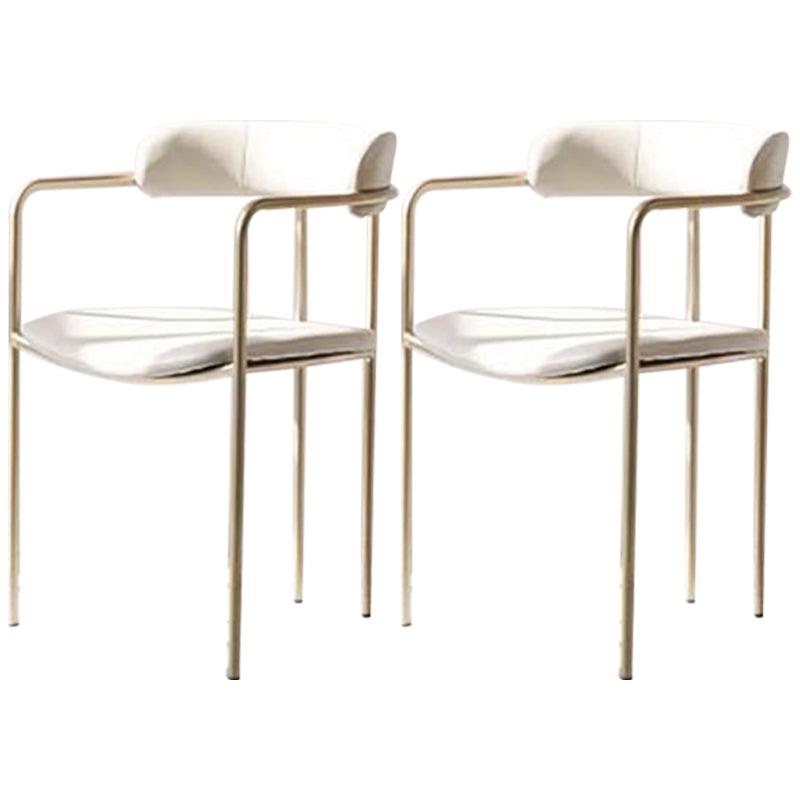 Glam Metal Arm Chair Open Back Dining Side Chair with Upholstered 20"x20.4"x31"