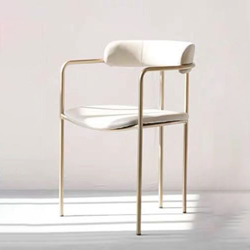 Glam Metal Arm Chair Open Back Dining Side Chair with Upholstered 20"x20.4"x31"