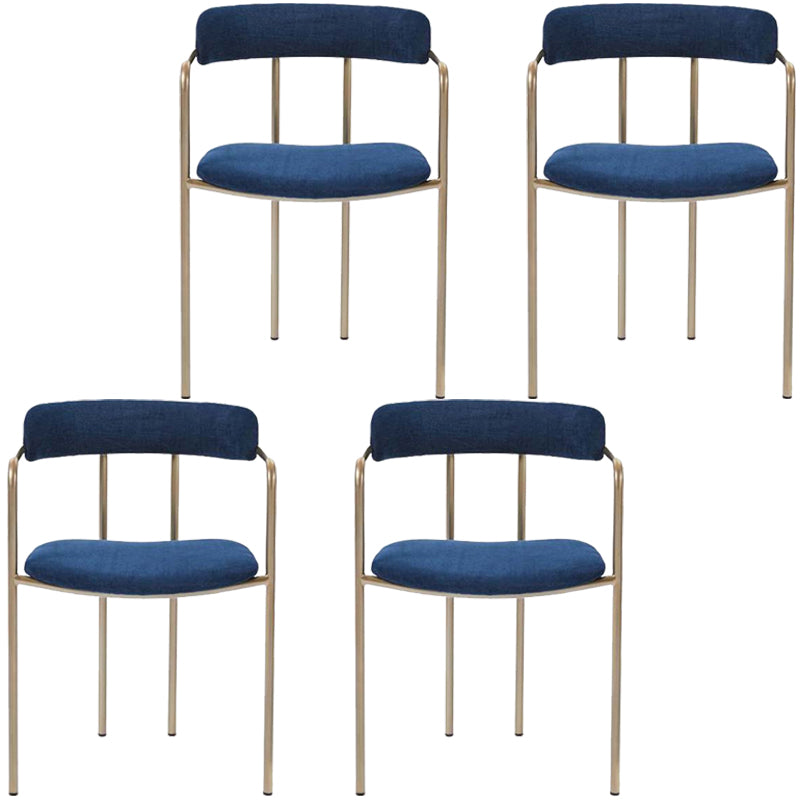 Glam Metal Arm Chair Open Back Dining Side Chair with Upholstered 20"x20.4"x31"