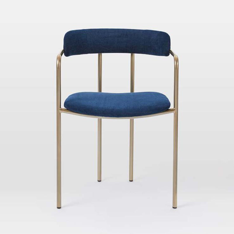 Glam Metal Arm Chair Open Back Dining Side Chair with Upholstered 20"x20.4"x31"
