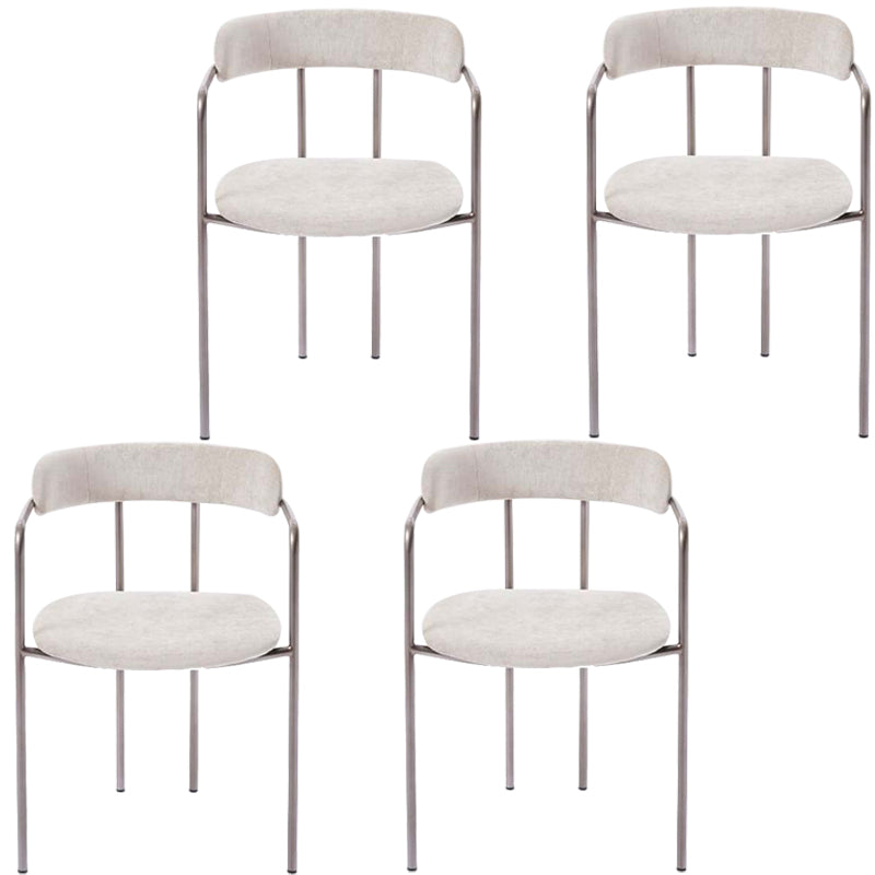 Glam Metal Arm Chair Open Back Dining Side Chair with Upholstered 20"x20.4"x31"