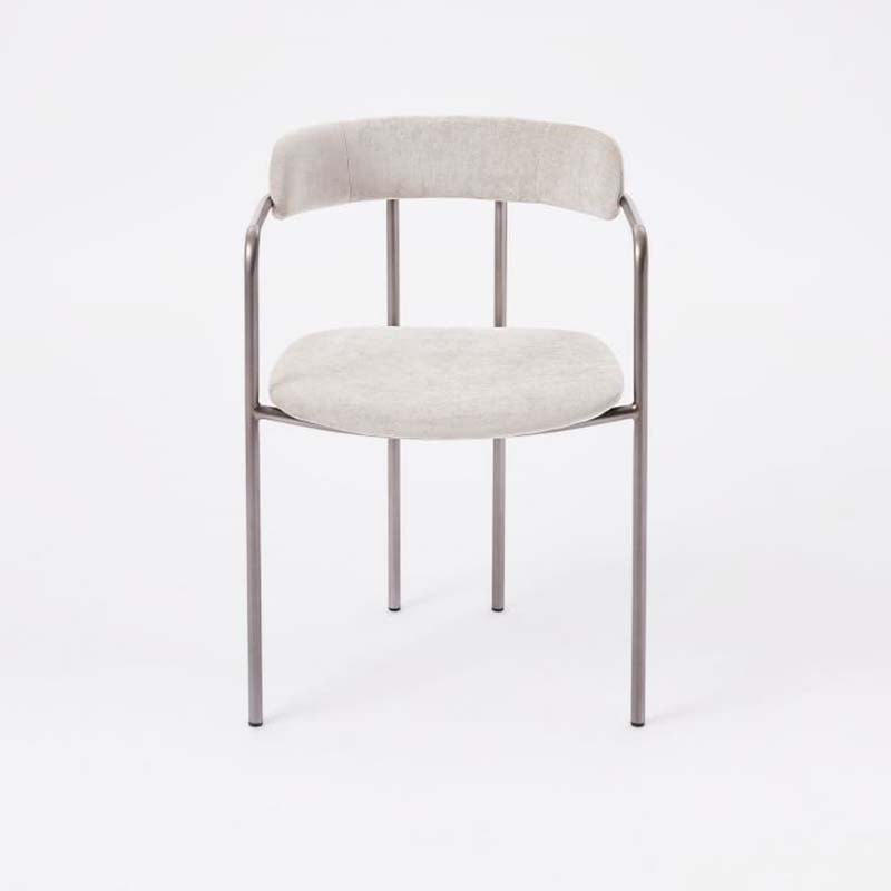 Glam Metal Arm Chair Open Back Dining Side Chair with Upholstered 20"x20.4"x31"